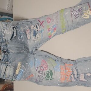 Smoke Rise graphic denim jeans